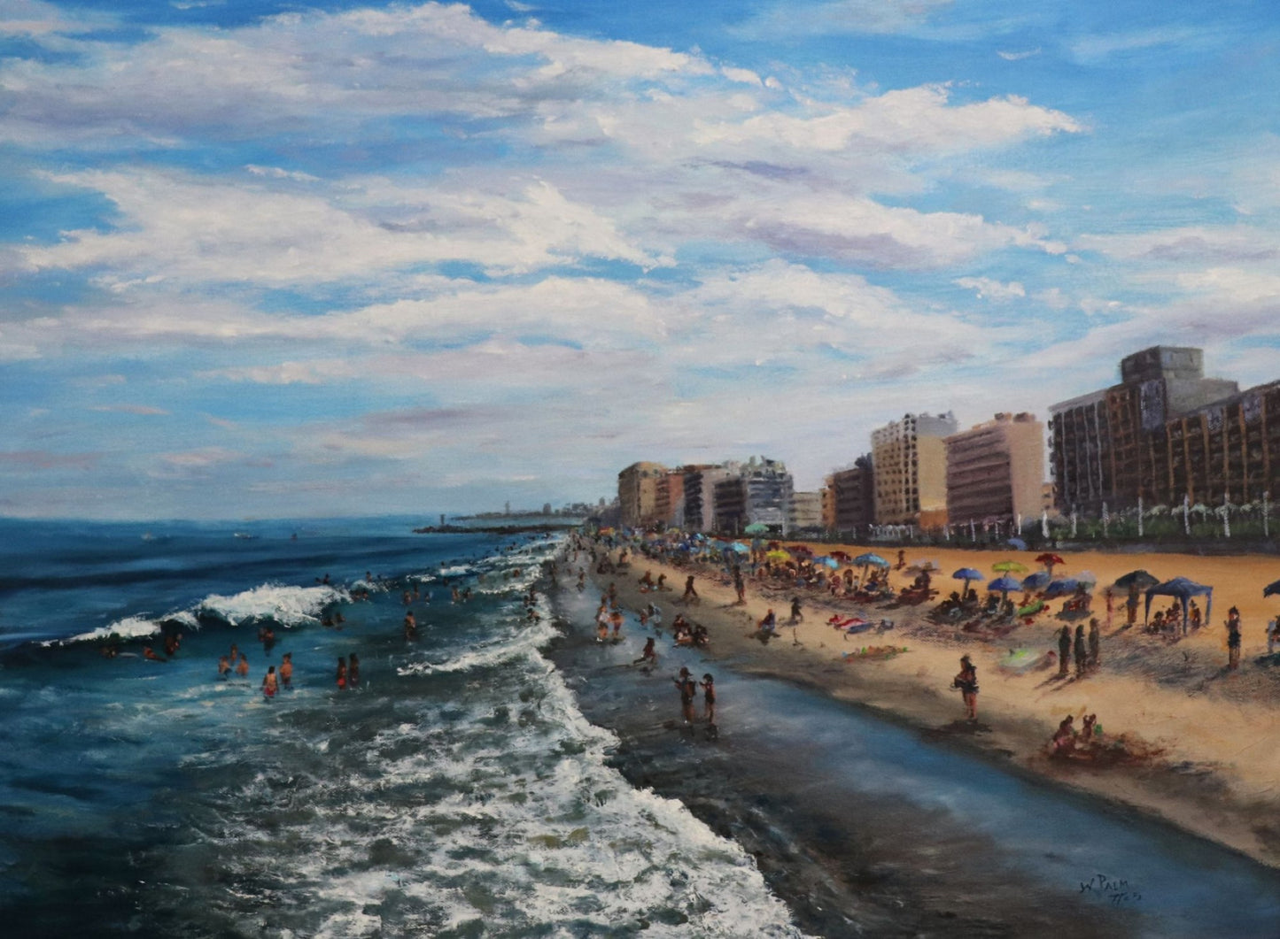 Afternoon on Virginia Beach - Original Oil Painting
