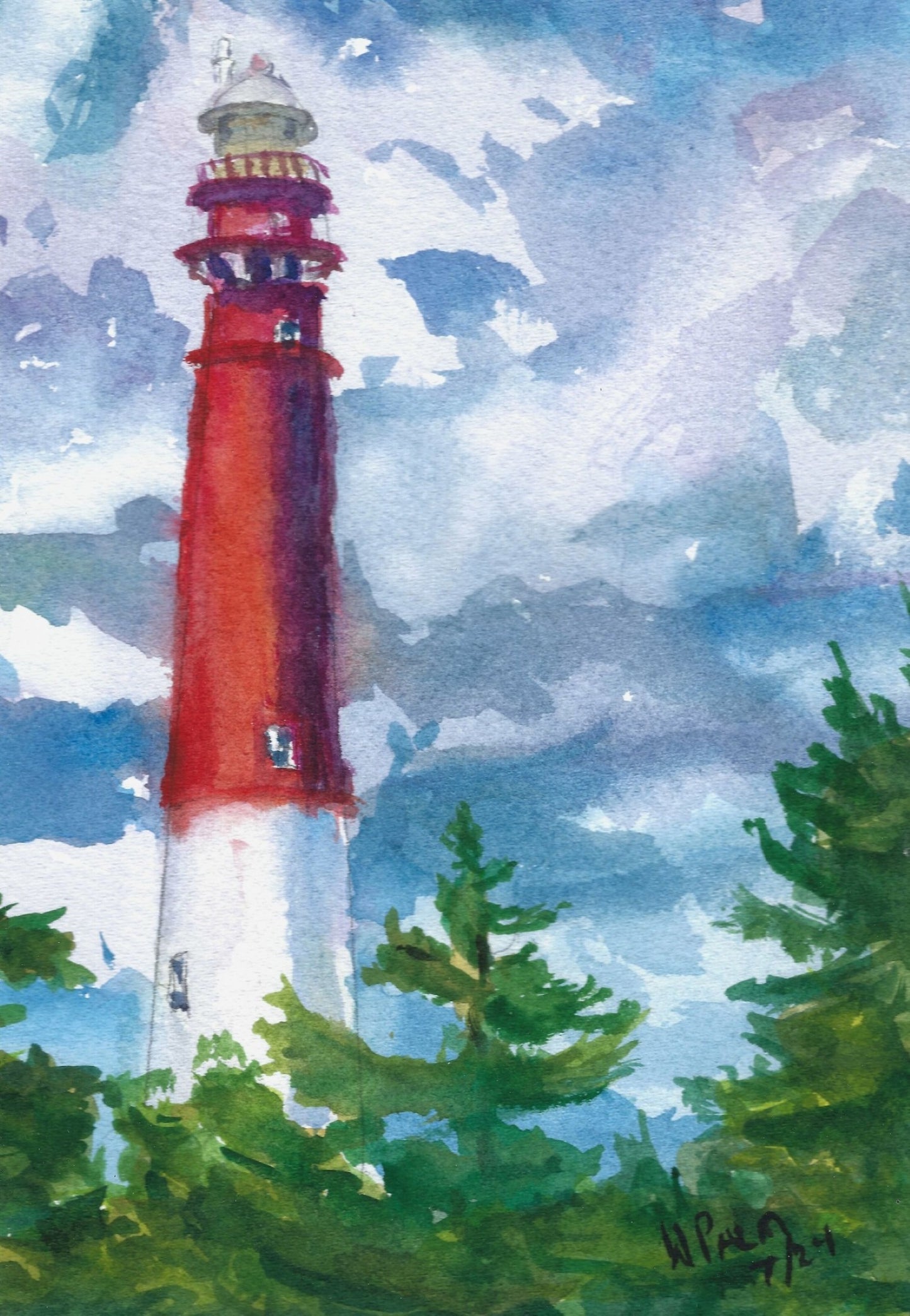 Barnegat Light - Original Watercolor Painting