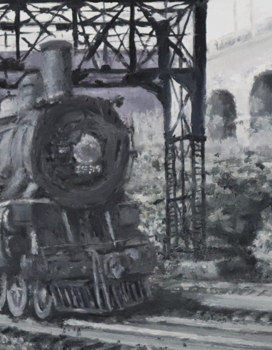 Detail of brushwork in Steel and Stone 