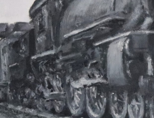 Detail of Engine in Steel and Stone oil painting by William Palm 