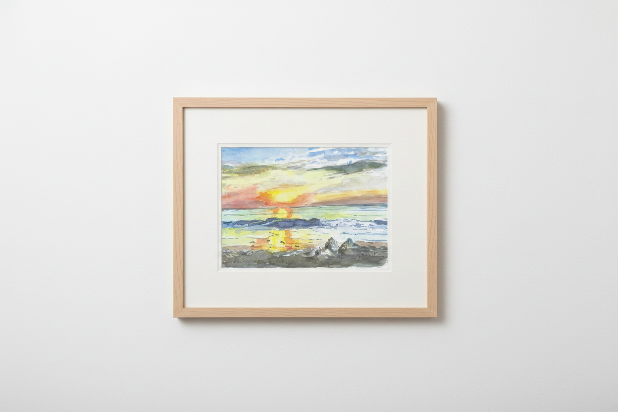 A New Morn - Light Pine Frame Mockup