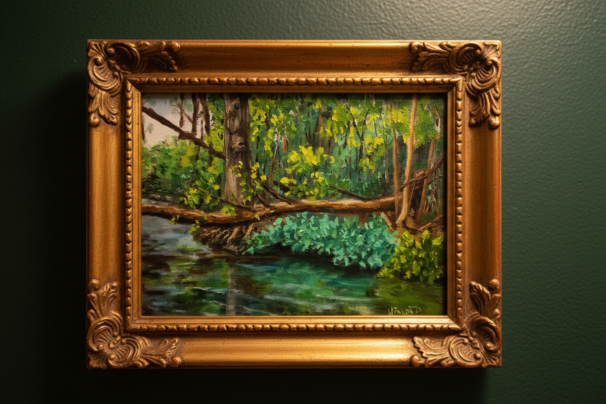 A Spot in the Woods - Framed Close-up in Den
