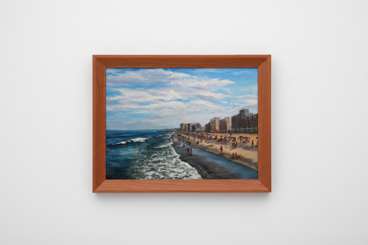 Afternoon on Virginia Beach - Cherry Frame No Mat