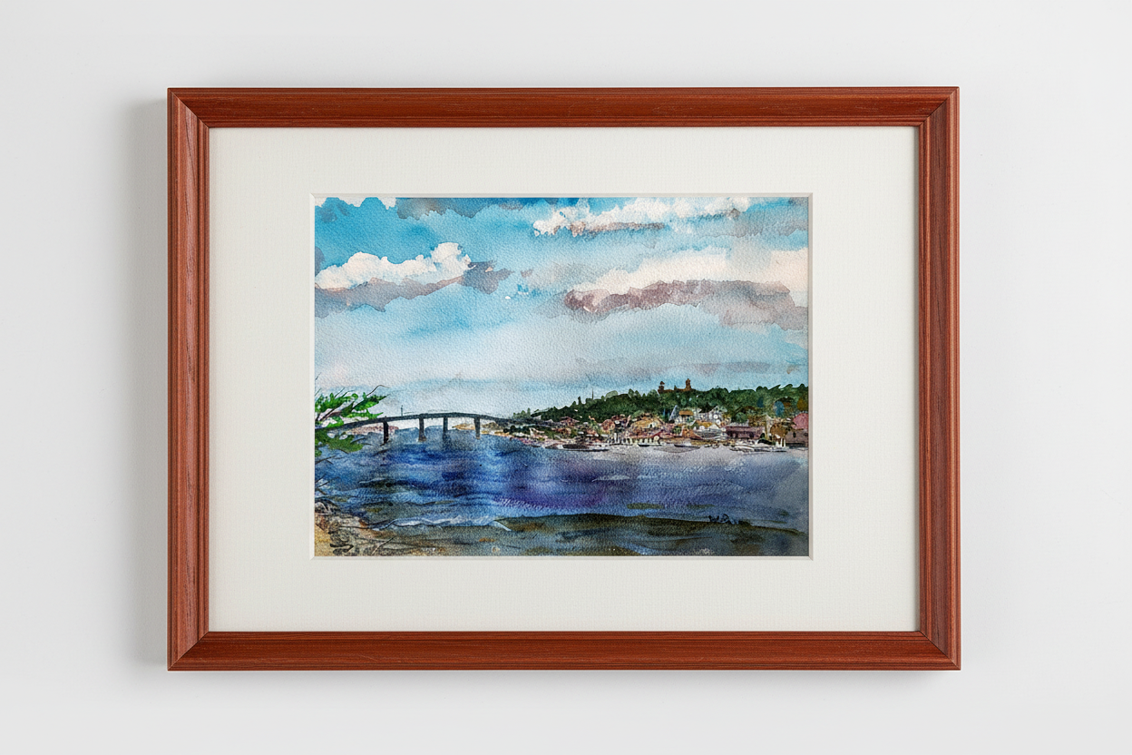 Atlantic Highlands from Sandy Hook – Framed Product Shot