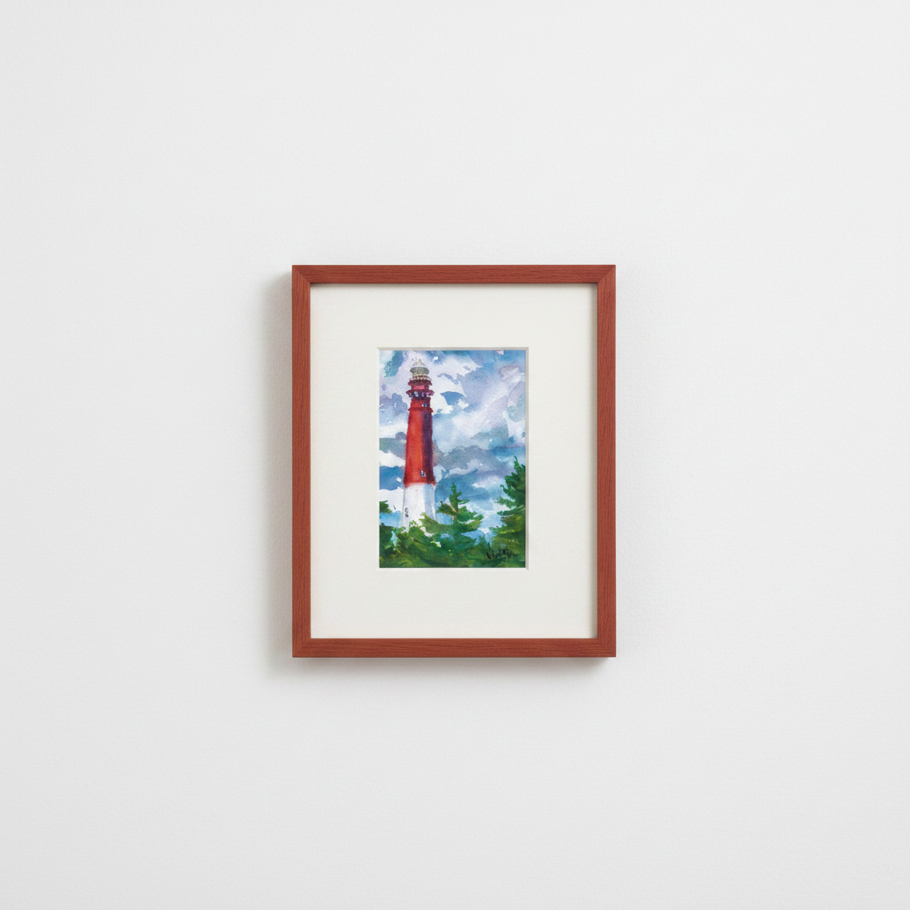Barnegat Light - Cherry Frame with White Mat