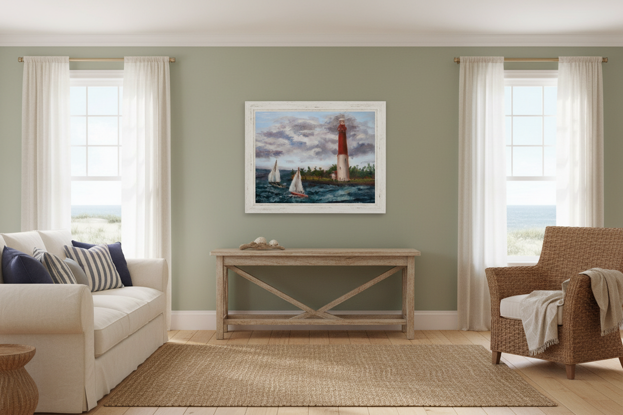 Beach house with Sailing Around Ol' Barney at 11x14"