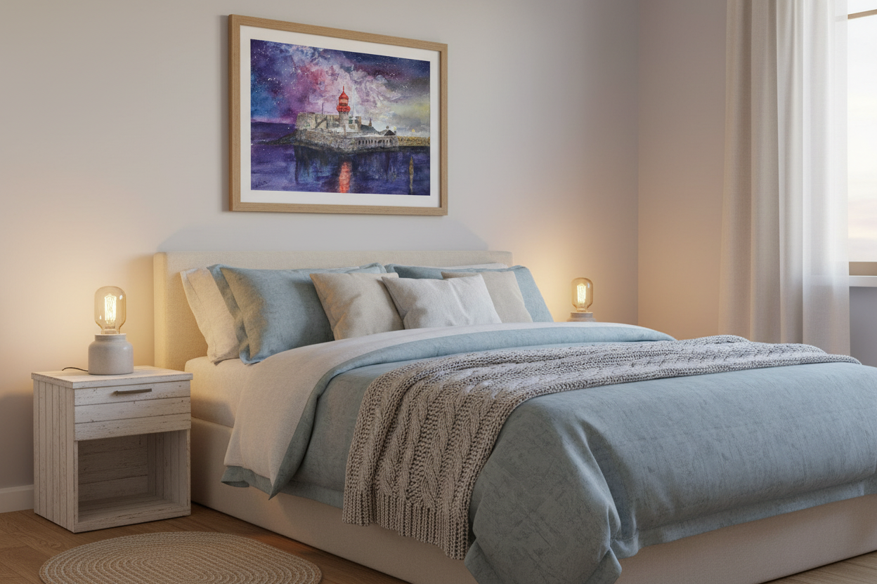 Bedroom with A Beacon in the Dark at 10x14"
