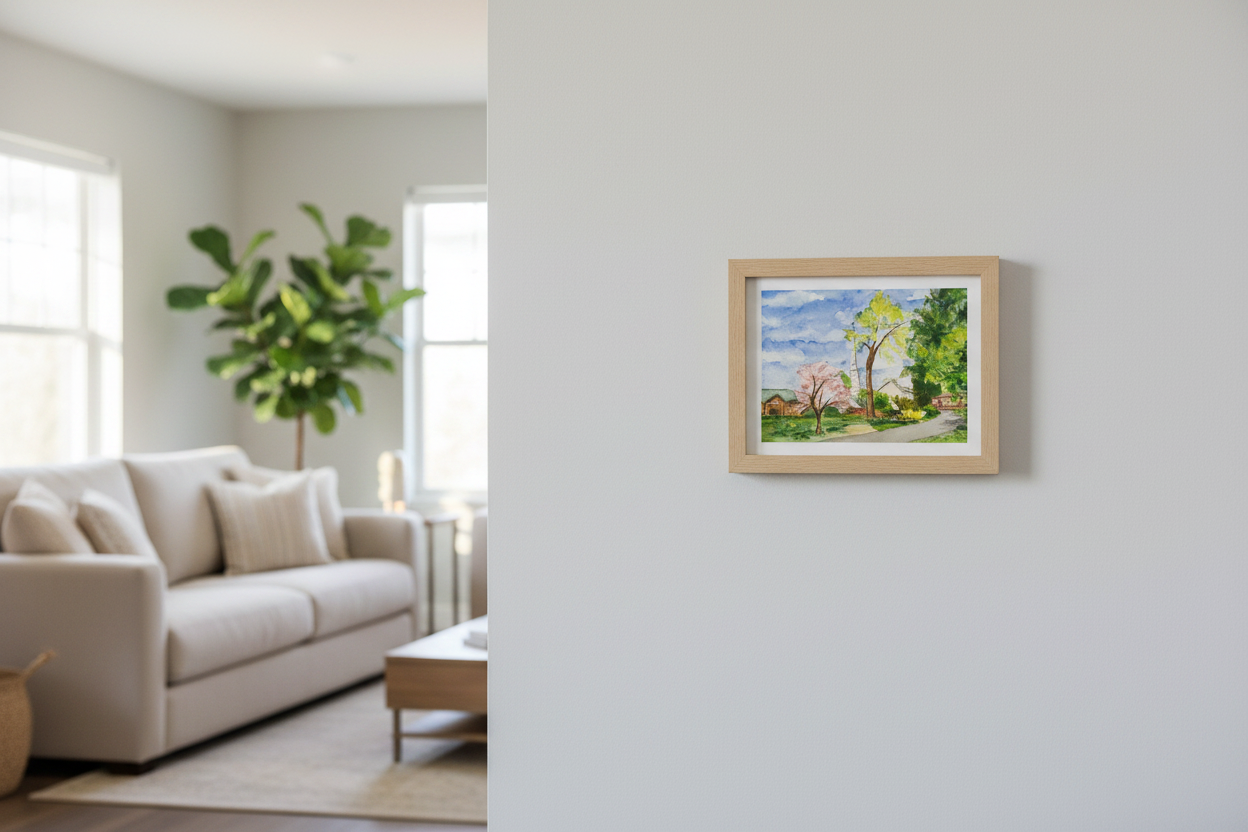 Between the Blossoms - Living Room True Scale