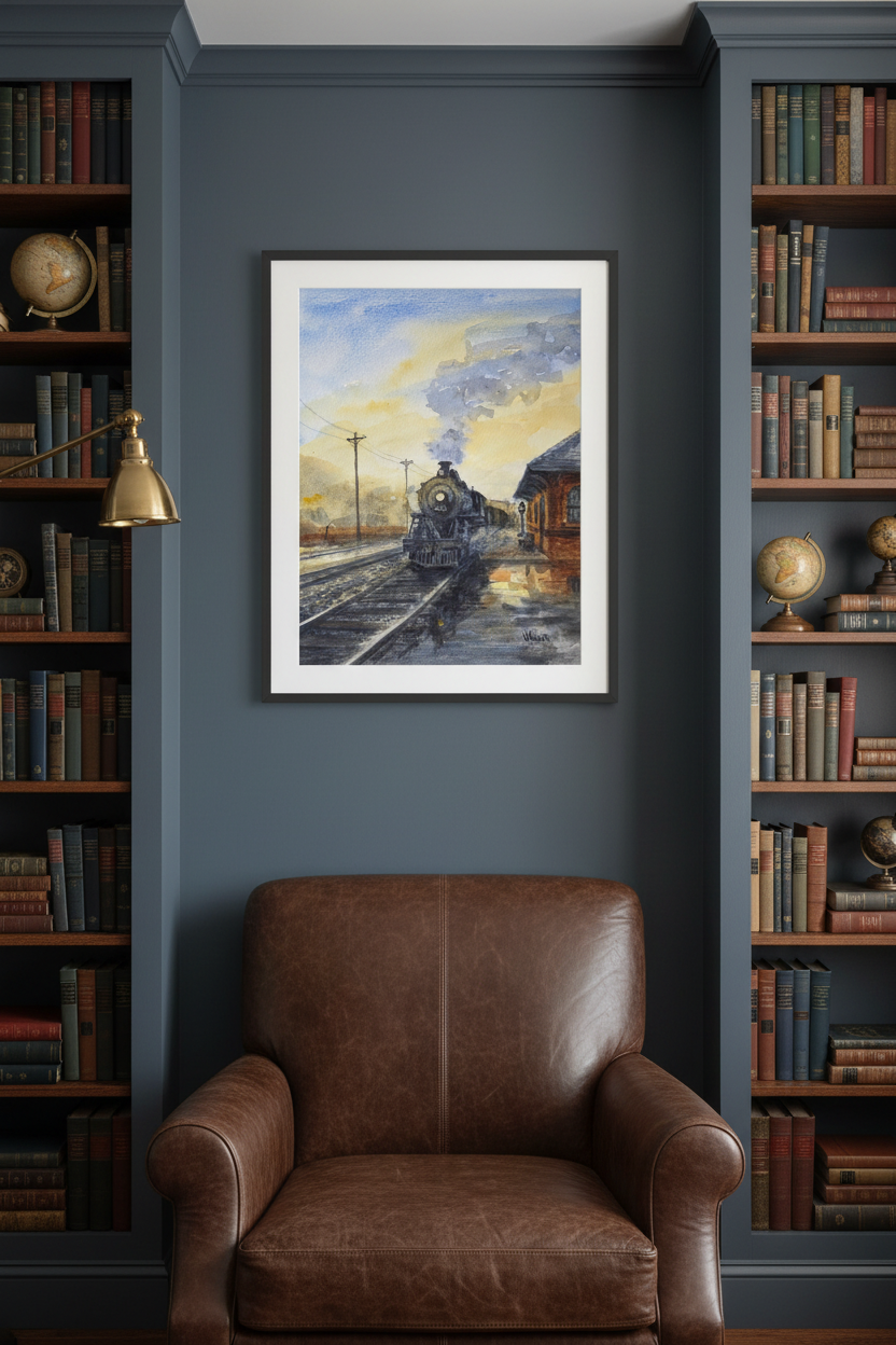 Departure at Dawn in a refined collector library