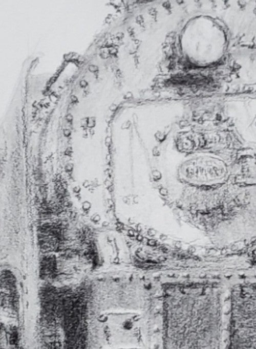 Departure at Track 2 - Original Pencil Drawing