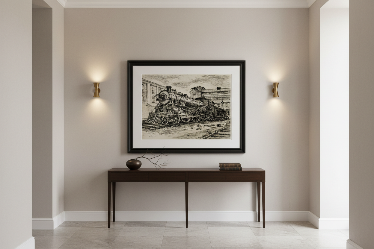 Elegant hallway mockup