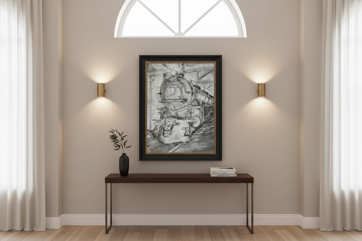 Elegant hallway mockup