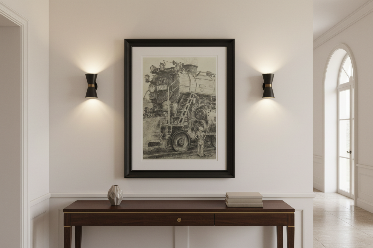 Elegant hallway mockup