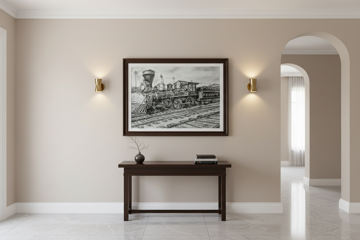 Elegant hallway mockup