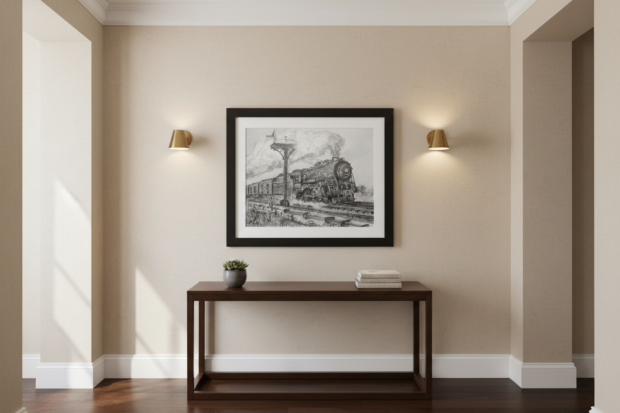 Elegant hallway mockup