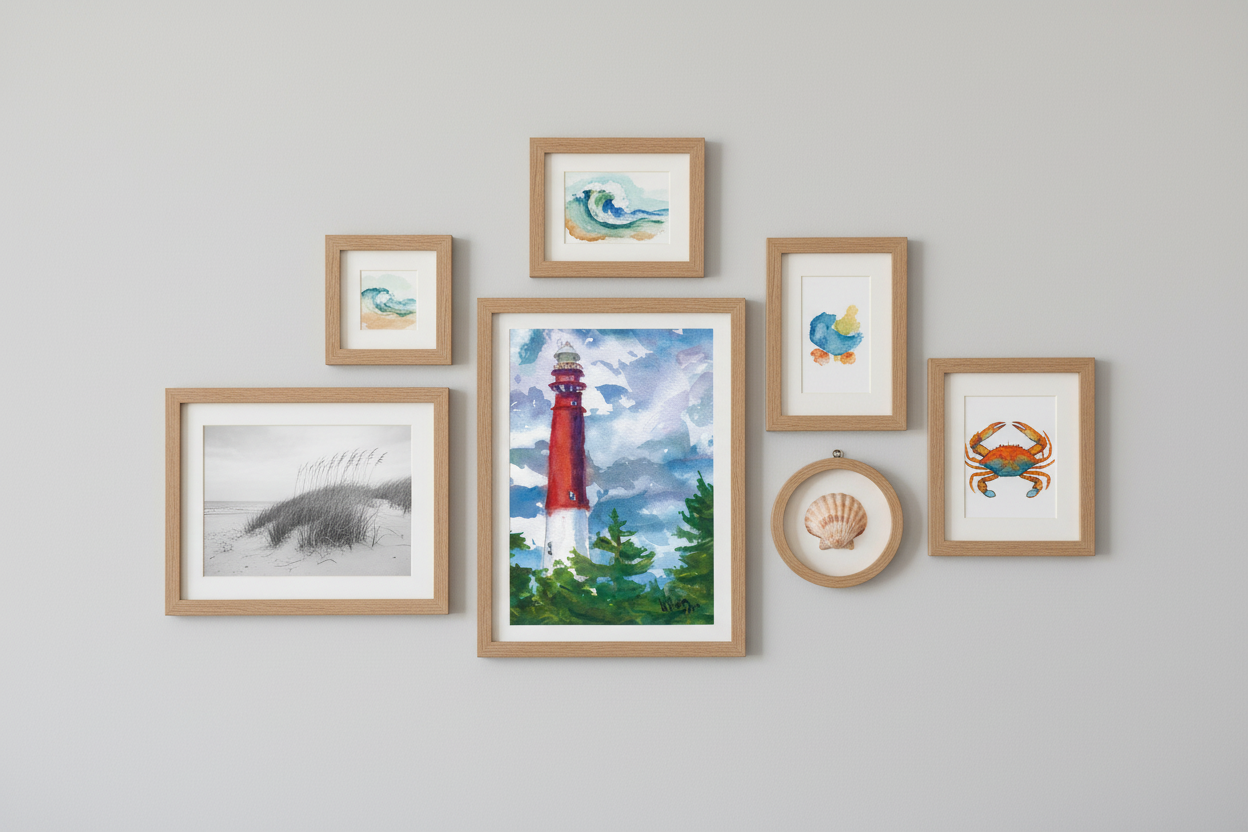 Gallery wall with Barnegat Light