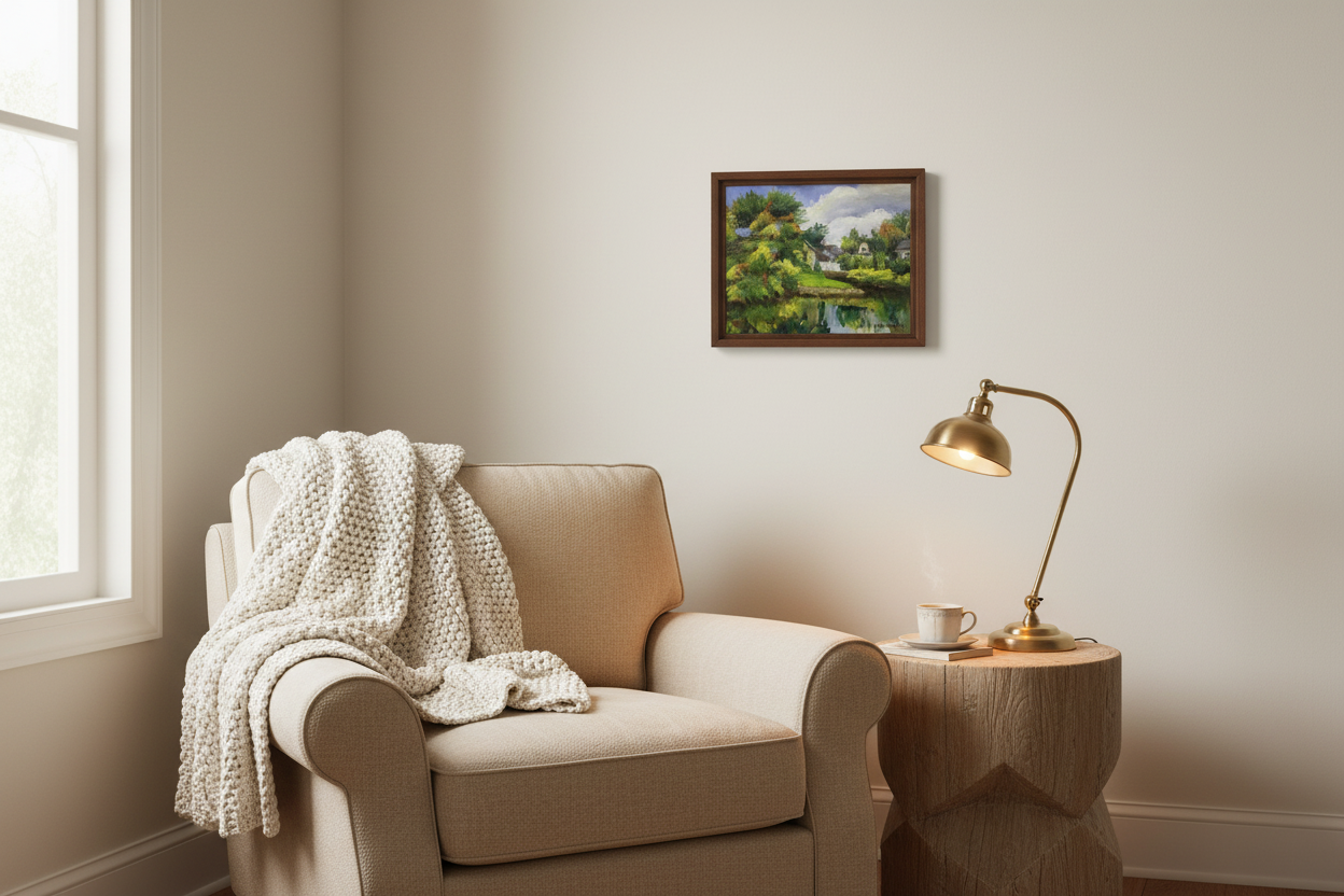 Hints of Autumn in reading nook setting