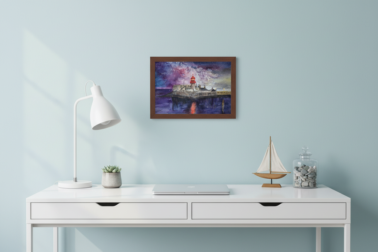 Home office with A Beacon in the Dark at 10x14"