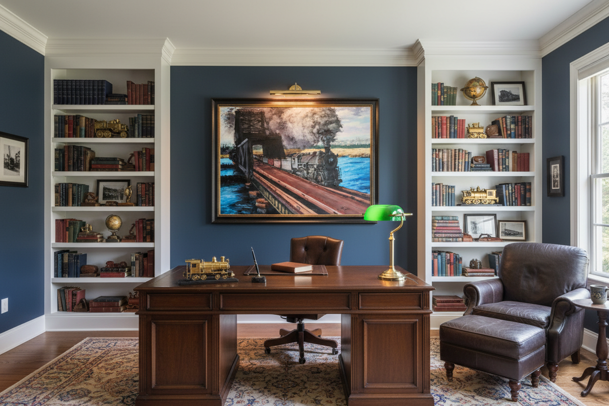 Home office with Eastbound on the Jersey Central