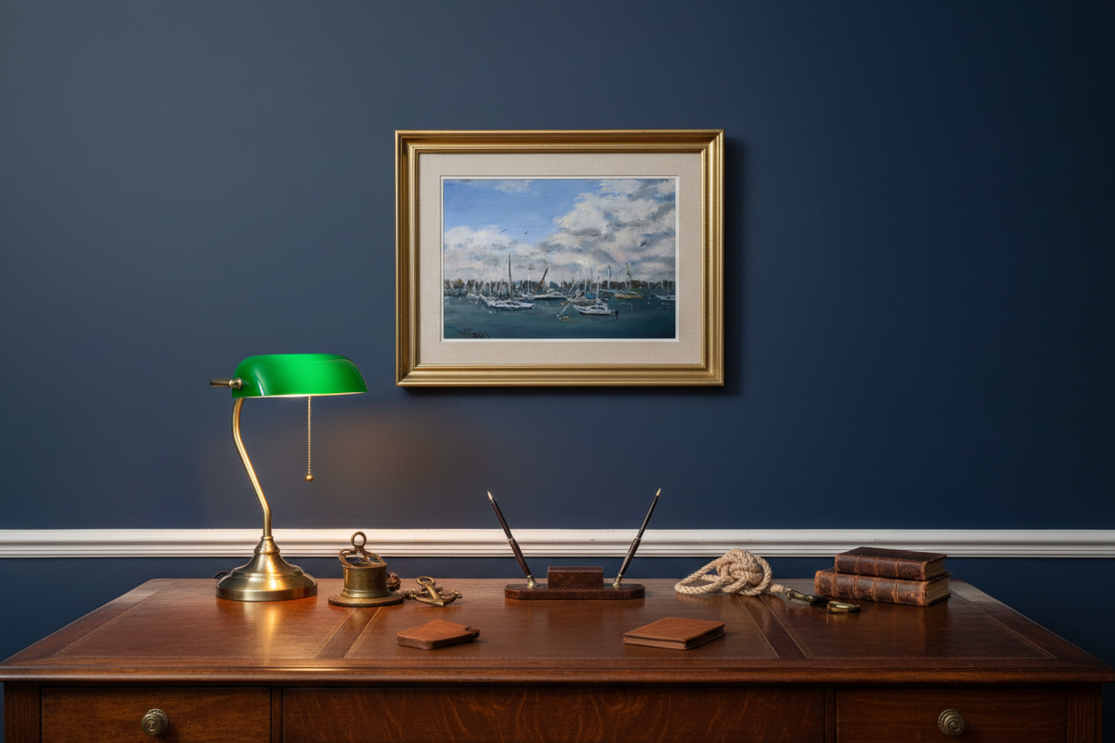 Home office with View of the Marina