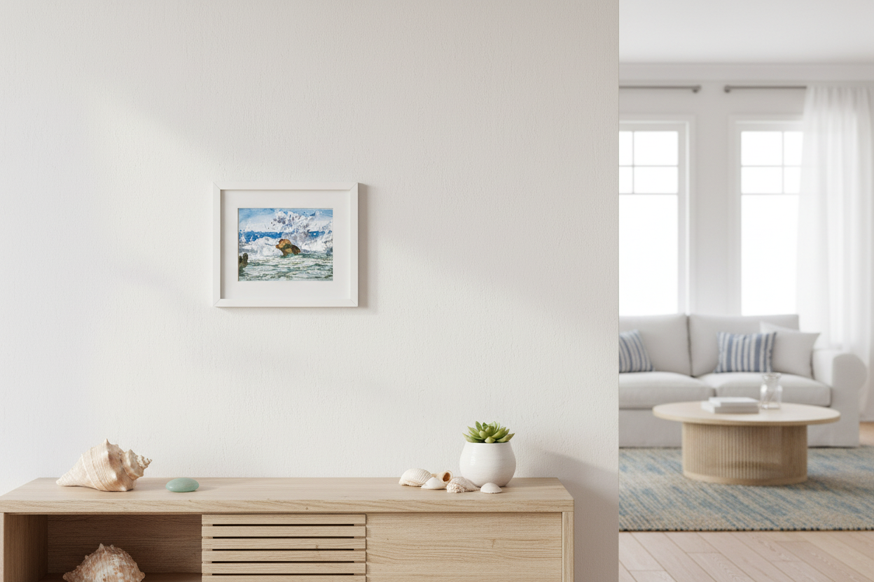 Incoming Tide in coastal living room setting