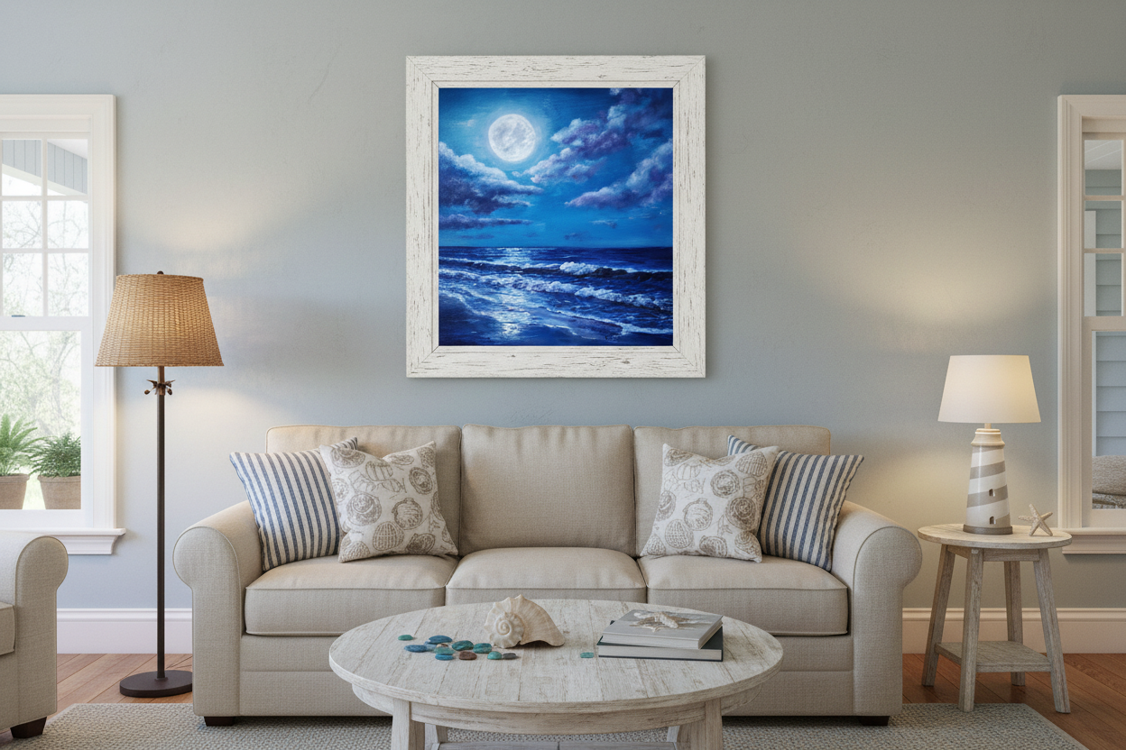Living room with Moonlit Tide at 16x20"