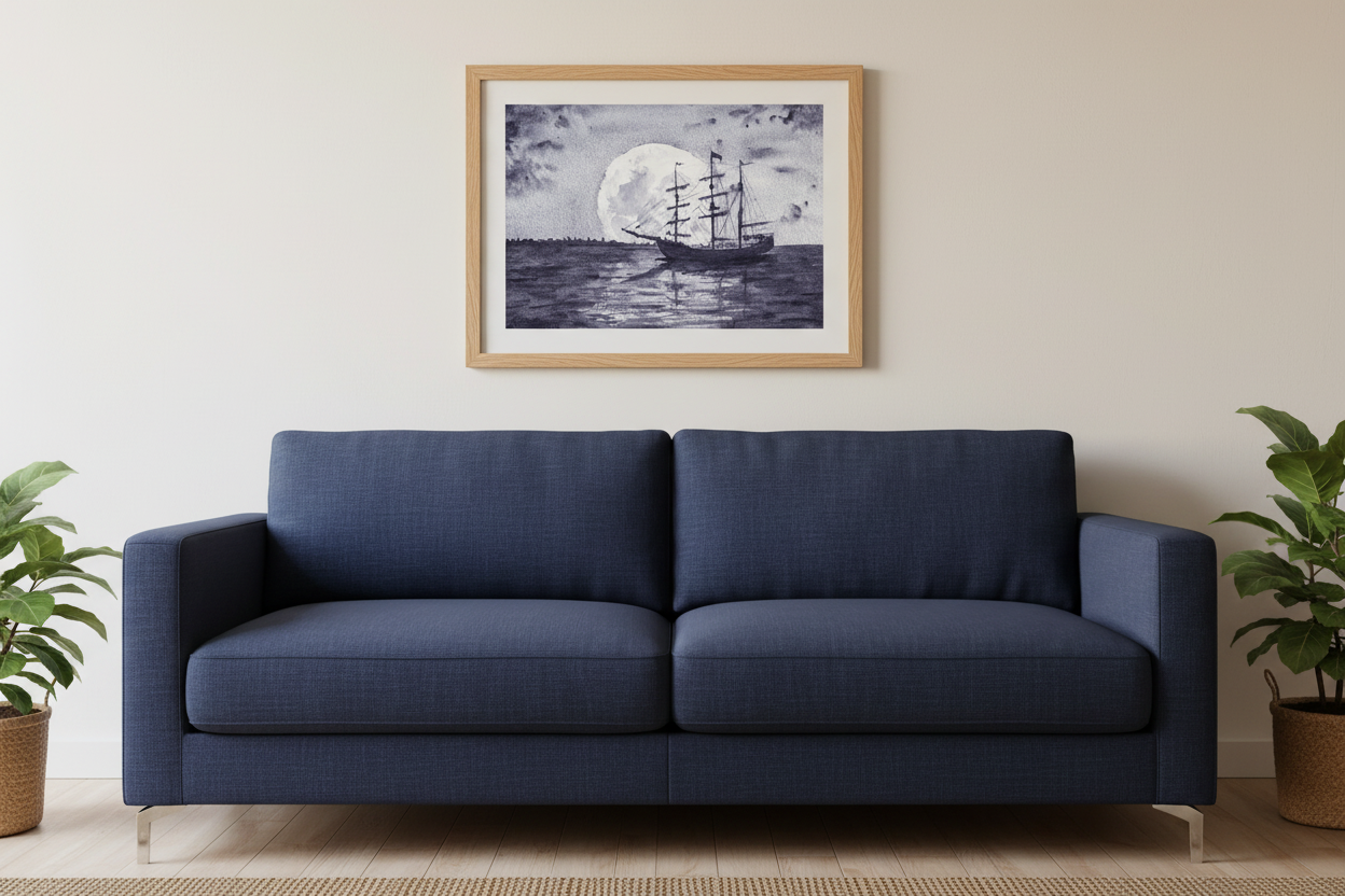 Pirate Moon - Nautical Living Room Mockup