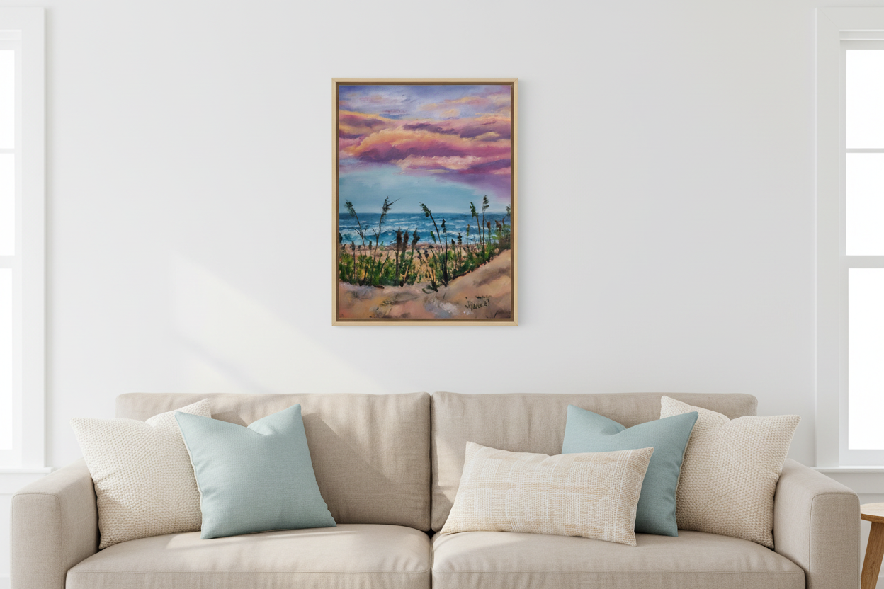 Sunset Dreams in coastal living room setting