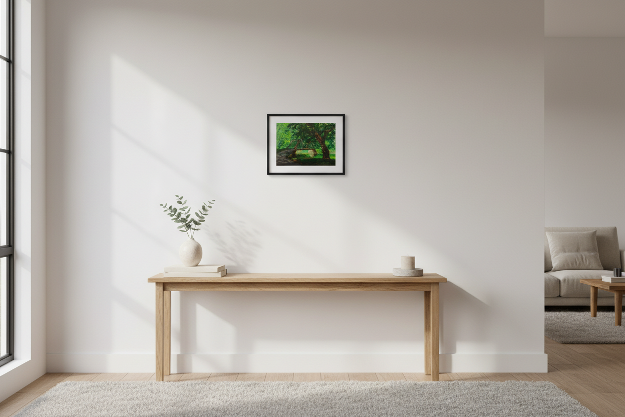 The Red Bridge in living room setting