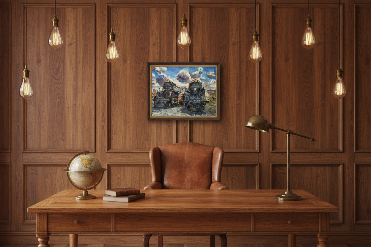 Wood-Paneled Study